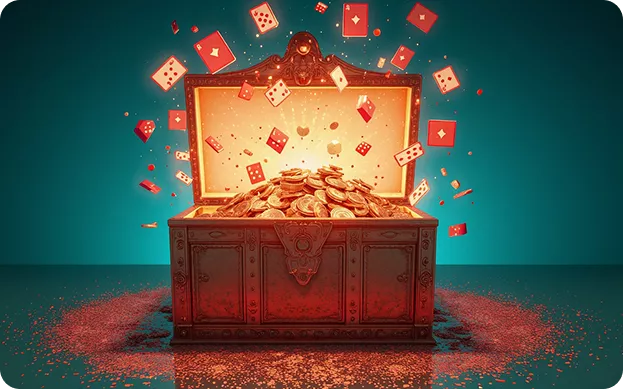 Pin-Up Casino-nun xəzinə sandığı, qızıl sikkələr və oyun bonusları ilə doludur